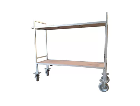 Carrinho de picking ou 2 bandejas de MDF com rodízio de 6” pneumático