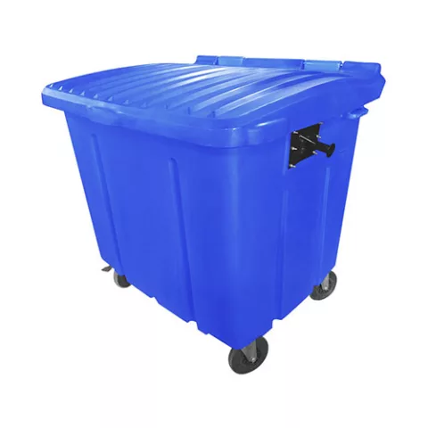 Container de Lixo ou Lixeira para Condomínios Azul  de Plástico, 1000 Litros