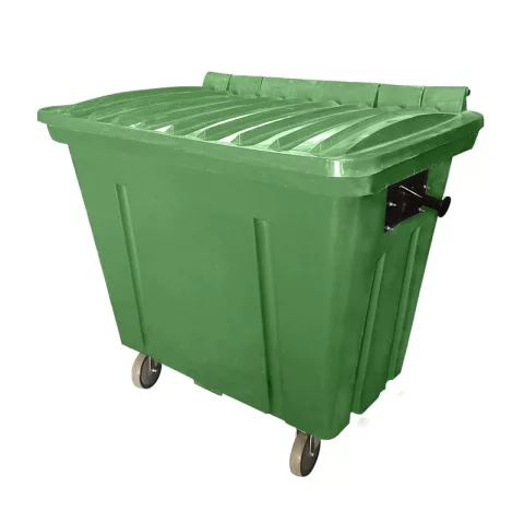 Container de Lixo ou Lixeira para Condomínios Verde Plástico com rodas, 500 Litros