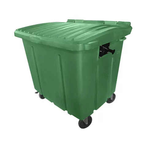 Container de Lixo ou Lixeira para Condomínios Verde de Plástico virgem, 1000 Litros