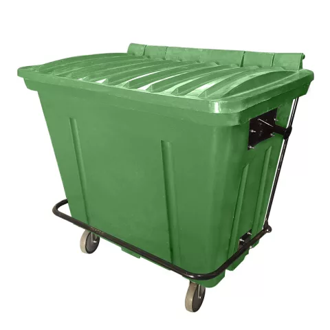 Container de Lixo ou Lixeira para Condomínios Verde de Plástico com pedal 500 Litros