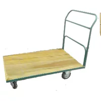 Carrinho plataforma com assoalho de madeira 400 Kg com aba frontal fixa